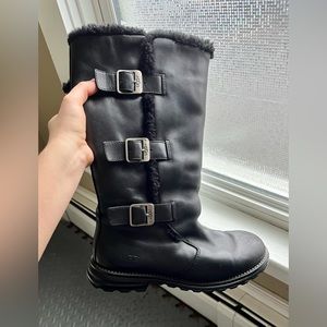 UGG Leather & Sheepskin Tall Boots Women’s 8 Larkspur S/N 5419